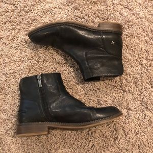 Franco Sarto Black Leather Ankle Boot - Size 8